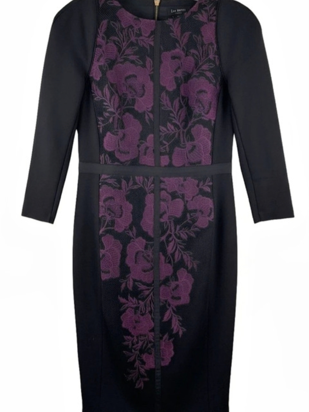 Ted Baker London Mirai Embroidered Lace Midi Dress Black Size 6 (EU 2)